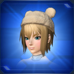 耳付きポンポン帽 茶 Brown Pom-Pom Ears Beanie
