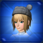 耳付きポンポン帽 灰 Gray Pom-Pom Ears Beanie