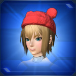 耳付きポンポン帽 赤 Red Pom-Pom Ears Beanie