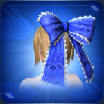 和柄フリルリボン 青 Blue JP Pattern Frill Ribbon