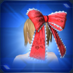 和柄フリルリボン 赤 Red JP Pattern Frill Ribbon